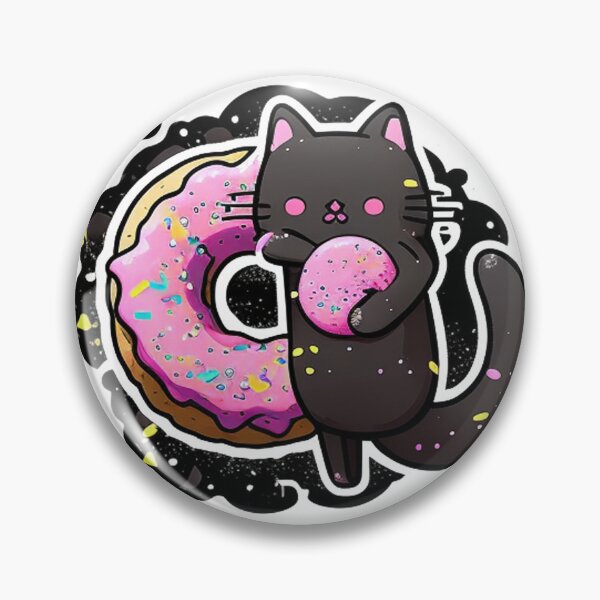 Item preview, Kawaii Cat Eating Donut designed and sold by khachiche.