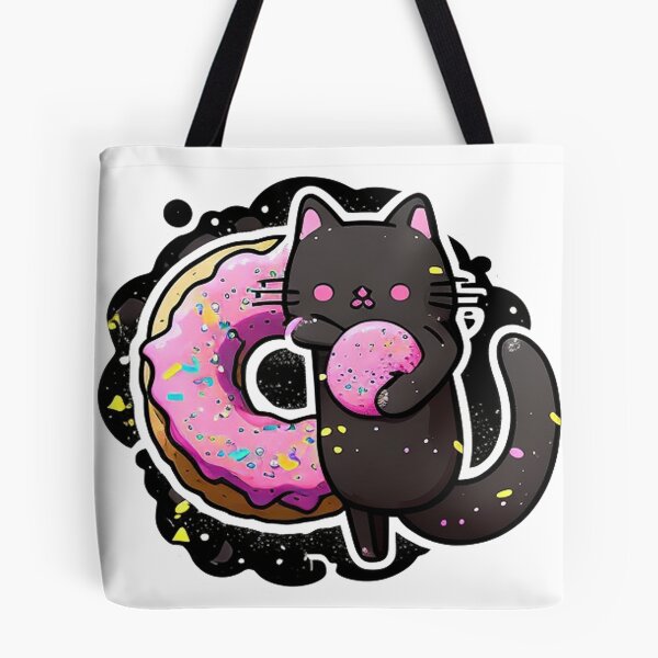 Item preview, Kawaii Cat Eating Donut designed and sold by khachiche.