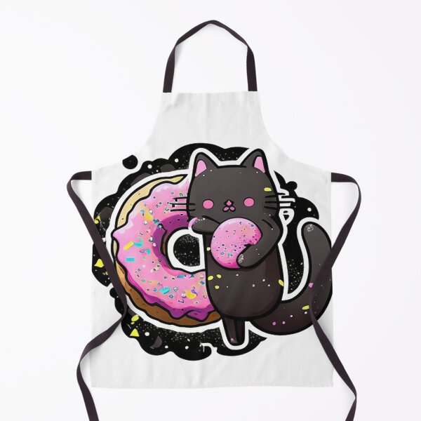Item preview, Kawaii Cat Eating Donut designed and sold by khachiche.