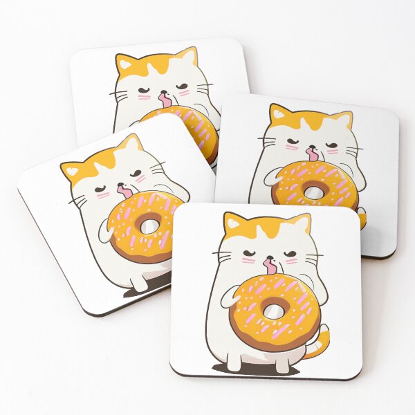 Item preview, Cute Orange Cat Eating Donut designed and sold by khachiche.