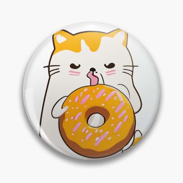 Item preview, Cute Orange Cat Eating Donut designed and sold by khachiche.