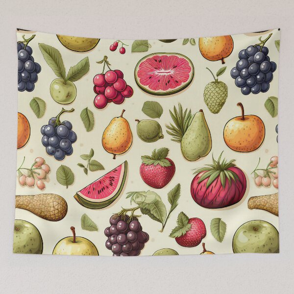 Item preview, Fruity Delight: A Playful Pattern of Fruits designed and sold by DreamyDesigns92.