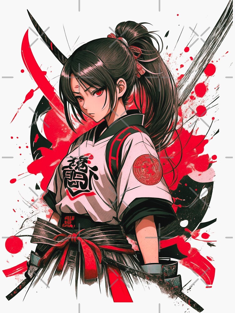 anime arth , samurai , anime girl  Sticker for Sale by AnimeArth