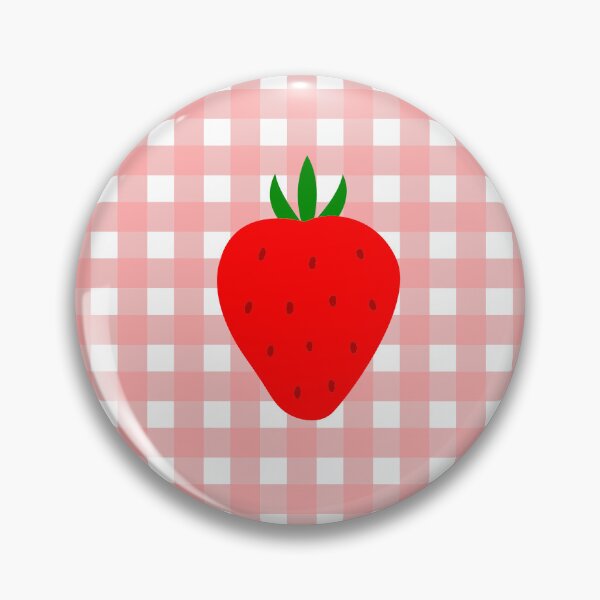 Item preview, cottagecore strawberry pink gingham designed and sold by Gossip Rag.