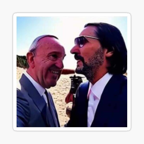 Item preview, Pope Francis and John Wick designed and sold by CheeseBlueprint.