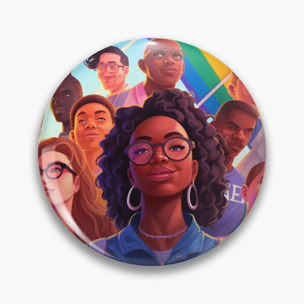 Item preview, depicting a diverse group of LGBTQ+ activists standing together, raising their voices, and advocating for equality and social justice with a powerful and impactful art style (#1) designed and sold by diverseme.
