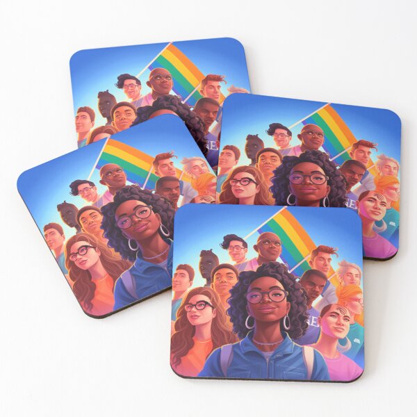 Item preview, depicting a diverse group of LGBTQ+ activists standing together, raising their voices, and advocating for equality and social justice with a powerful and impactful art style (#1) designed and sold by diverseme.