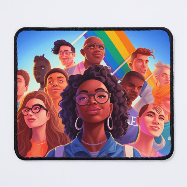 Item preview, depicting a diverse group of LGBTQ+ activists standing together, raising their voices, and advocating for equality and social justice with a powerful and impactful art style (#1) designed and sold by diverseme.