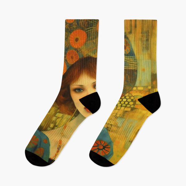 Artikelvorschau, Frauenporträt inspiriert von Gustav Klimt, Ukiyo-E und Van Gogh Art entworfen und verkauft von BrandonArtWorld.