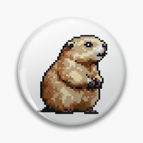 Item preview, Happy groundhog pixel art designed and sold by GroundhogMs.