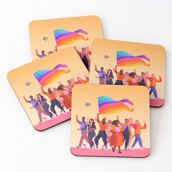 Item preview, depicting a diverse group of LGBTQ+ activists standing together, raising their voices, and advocating for equality and social justice with a powerful and impactful art style (#3) designed and sold by diverseme.