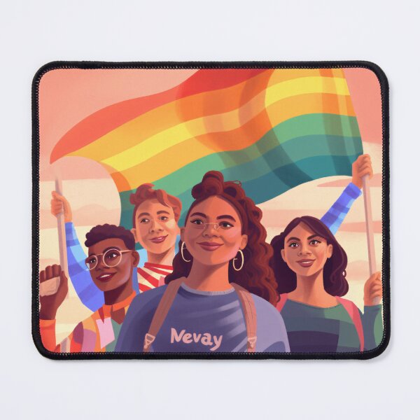 Item preview, depicting a diverse group of LGBTQ+ activists standing together, raising their voices, and advocating for equality and social justice with a powerful and impactful art style (#3) designed and sold by diverseme.