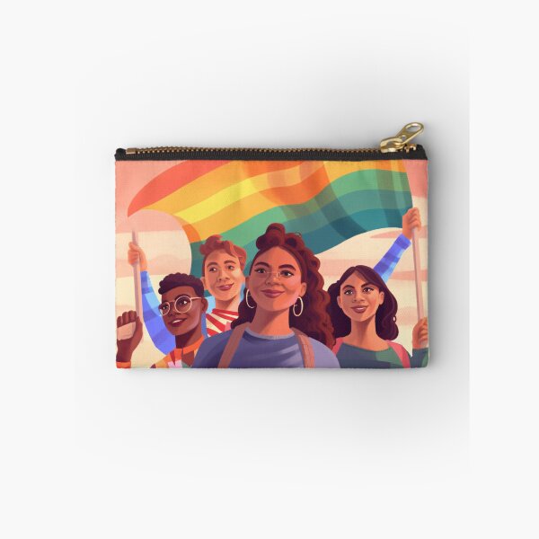 Item preview, depicting a diverse group of LGBTQ+ activists standing together, raising their voices, and advocating for equality and social justice with a powerful and impactful art style (#3) designed and sold by diverseme.