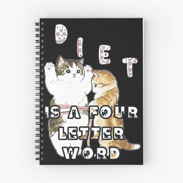 Item preview, Diet is a four letter word: Funny super cute kitties one measuring the other with a tape measure designed and sold by JoyOfHopeStore.