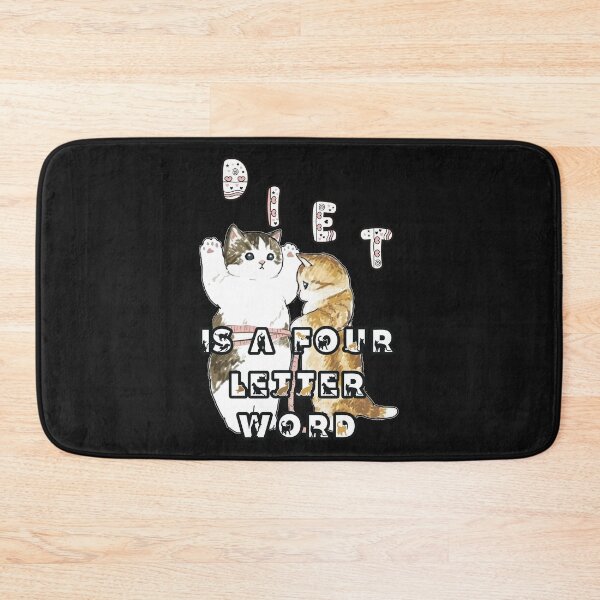Item preview, Diet is a four letter word: Funny super cute kitties one measuring the other with a tape measure designed and sold by JoyOfHopeStore.