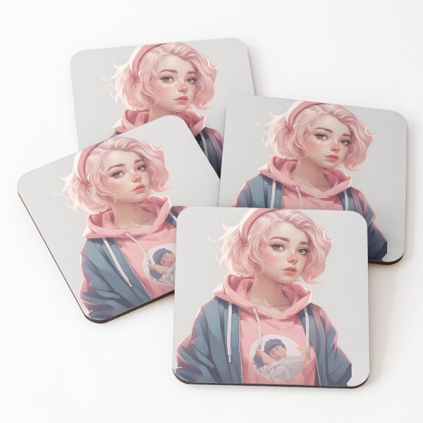Item preview, Anime Style Girl with Pink hair, digital art designed and sold by MeatLuvers.