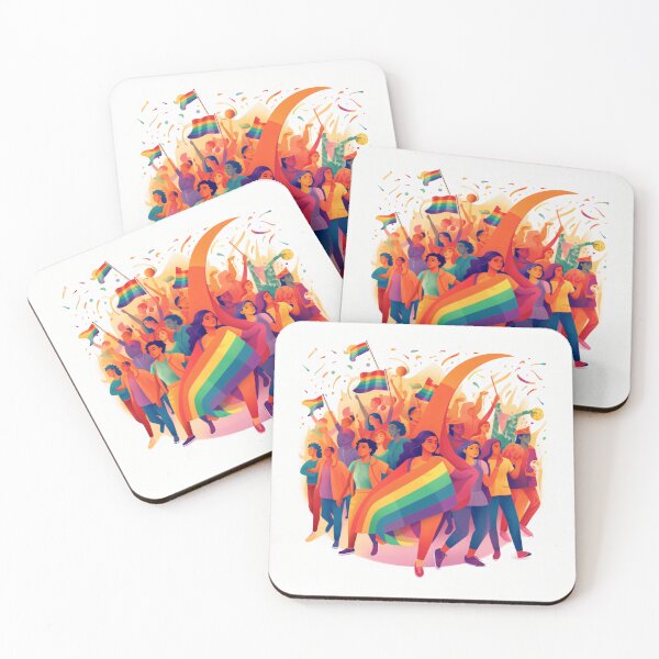 Item preview, depicting a diverse group of LGBTQ+ activists standing together, raising their voices, and advocating for equality and social justice with a powerful and impactful art style (#5) designed and sold by diverseme.