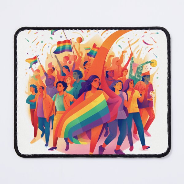 Item preview, depicting a diverse group of LGBTQ+ activists standing together, raising their voices, and advocating for equality and social justice with a powerful and impactful art style (#5) designed and sold by diverseme.
