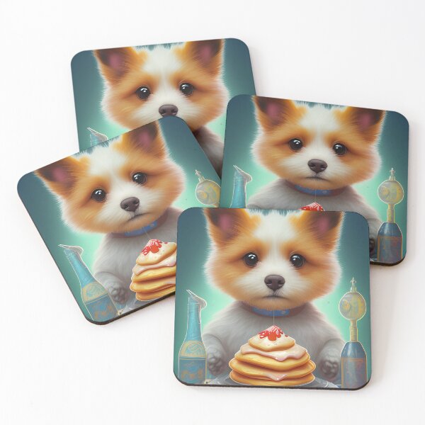 Item preview, An epic sci-fi dog eating pancakes  designed and sold by LifeisStickers.