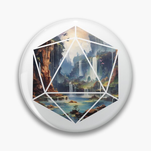 Item preview, A Whole World Inside The Dice | Fantasy Landscape Waterfalls designed and sold by AdventurerPack.