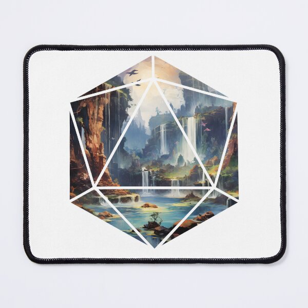 Item preview, A Whole World Inside The Dice | Fantasy Landscape Waterfalls designed and sold by AdventurerPack.