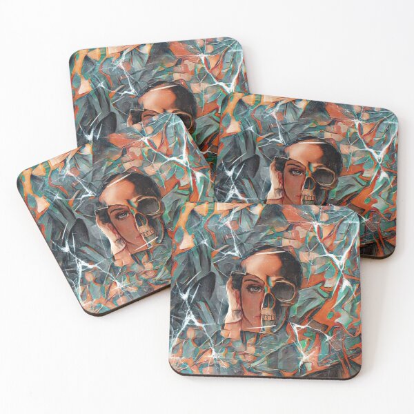 Item preview, Half Woman Half Skull Abstract  designed and sold by pinkpapercup.
