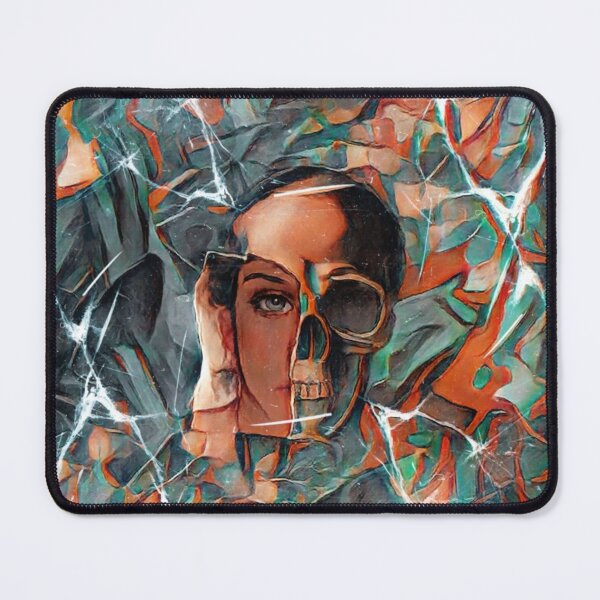 Item preview, Half Woman Half Skull Abstract designed and sold by pinkpapercup.