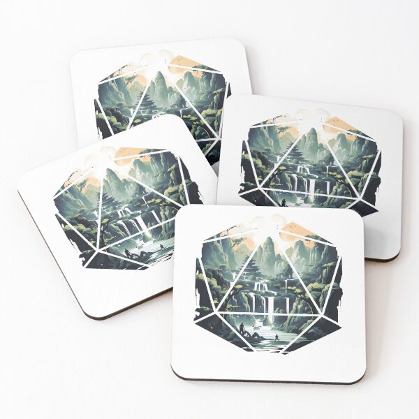 Item preview, A Whole World Inside The Dice | Fantasy Landscape Waterfalls designed and sold by AdventurerPack.