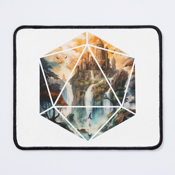 Item preview, A Whole World Inside The Dice | Fantasy Landscape Waterfalls designed and sold by AdventurerPack.