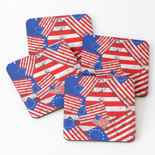Item preview, GRUNGY AMERICANA BATTLE FLAGS PATTERN  ART designed and sold by sharlesart.