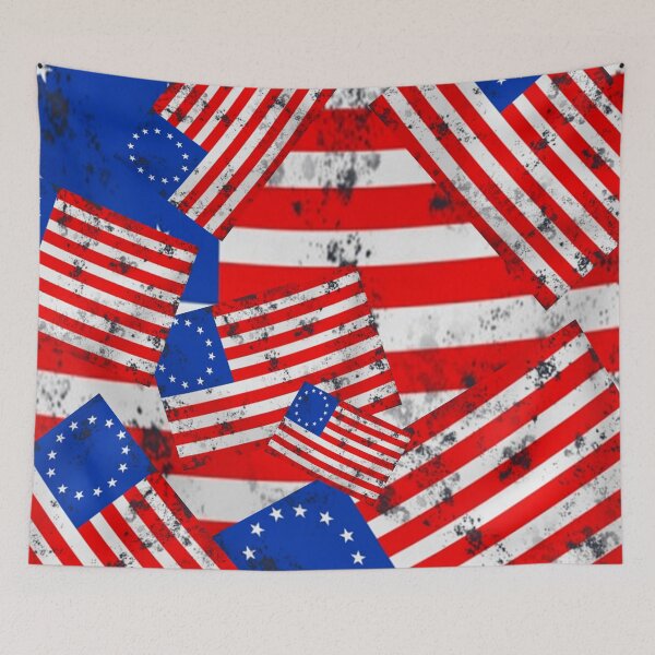 Item preview, GRUNGY AMERICANA BATTLE FLAGS PATTERN  ART designed and sold by sharlesart.