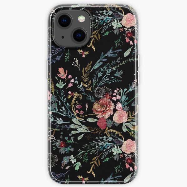 Floral minuit Coque souple iPhone