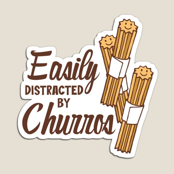 Vista previa del artículo con la obra «Me distraigo fácilmente con los churros», diseñado y vendido por parkineer.