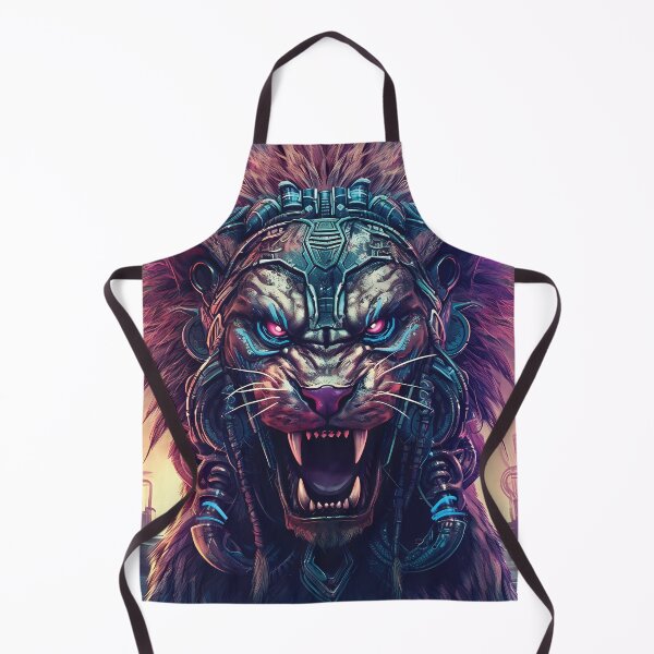 Item preview, Cyber Roar | Futuristic Lion with Cybernetic Implants | Urban Cyberpunk Art designed and sold by PopPopGfx.