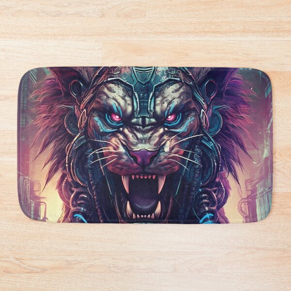Item preview, Cyber Roar | Futuristic Lion with Cybernetic Implants | Urban Cyberpunk Art designed and sold by PopPopGfx.