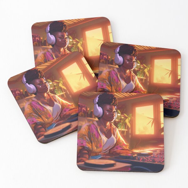 Item preview, Lofi female DJ, African American Woman, Chill and relax designed and sold by MeatLuvers.