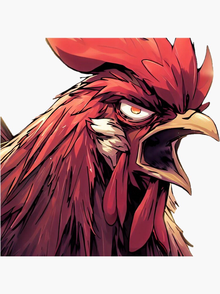 Premium Photo | Anime scene of a rooster with a red beak and a white head  generative ai