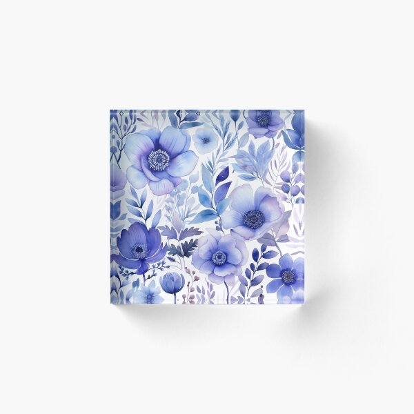 Aperçu de l'œuvre Motif floral aquarelle - Indigo intuitif créée et vendue par tomohawk64.