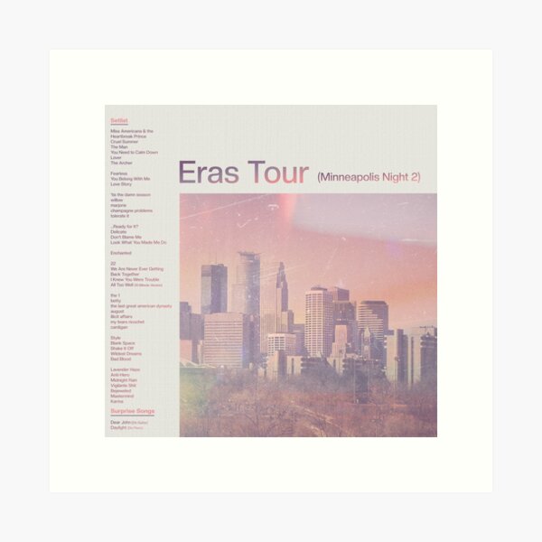 Artikel-Vorschau von Eras Setlist Minneapolis Night 2, designt und verkauft von SheWolfDaughter.