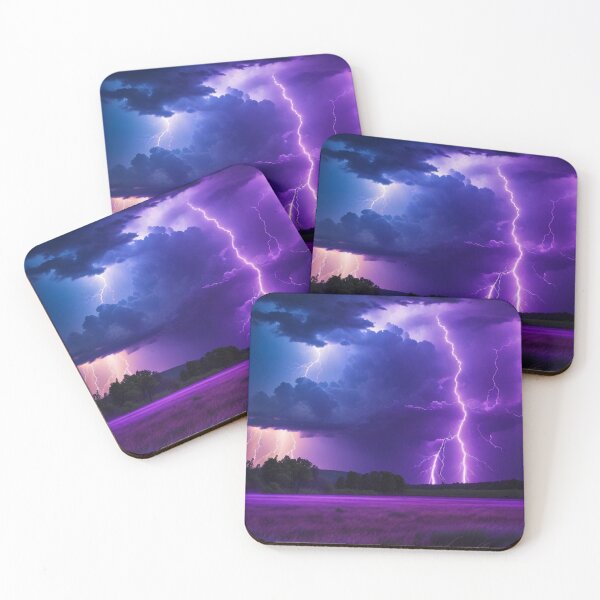 Item preview, Electric Elegance - Purple Lightning Storm Art Print, A Powerful Display designed and sold by Dubage603.