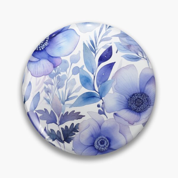Artikelvorschau, Blumen-Aquarellmuster – Intuitives Indigo entworfen und verkauft von tomohawk64.