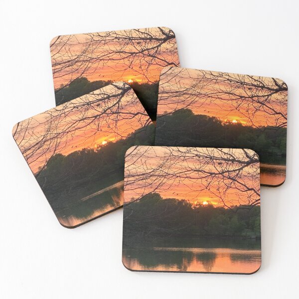 Item preview, Sunset behind trees reflected in lake designed and sold by Nature Photography by Wendi Gordon.