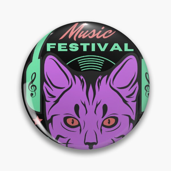 Item preview, Retro Music Festival Cat Bonnaroo Design designed and sold by Harsh  Katariya.