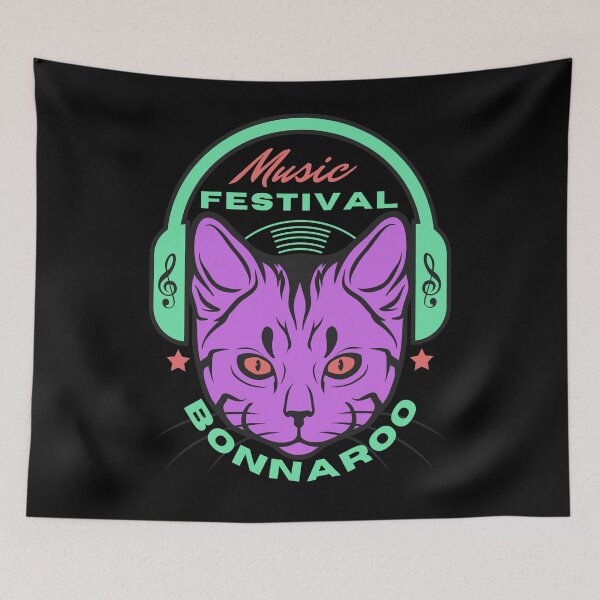Item preview, Retro Music Festival Cat Bonnaroo Design designed and sold by Harsh  Katariya.