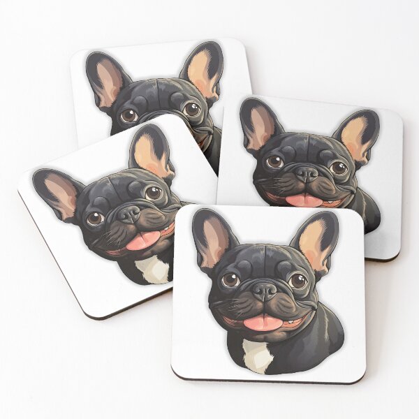 Item preview, Black frenchie french bulldog emoji cartoon designed and sold by DrFaust-Designs.
