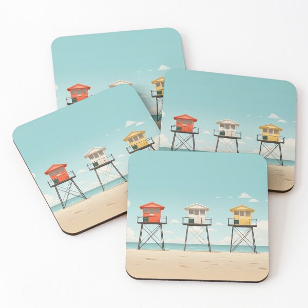 Item preview, Anime Beach Lifeguard Tower Symmetry Wes Anderson designed and sold by HeritageJapArt.