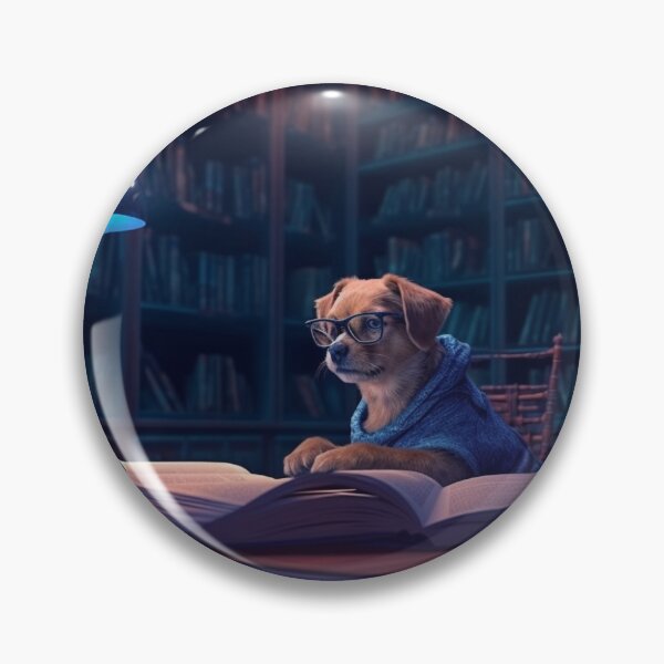 Item preview, Nerdy library dog designed and sold by LiliesValley.