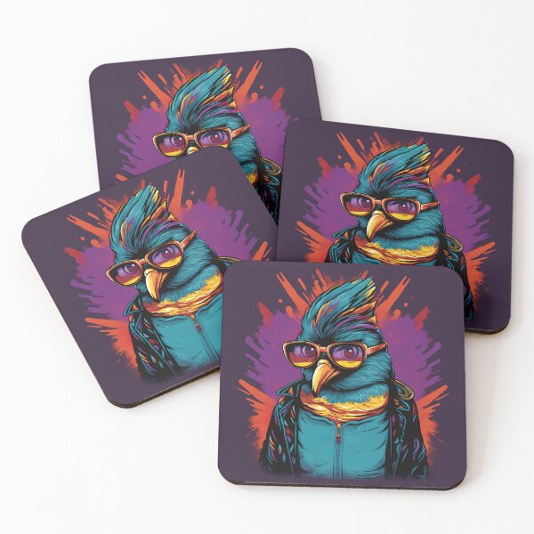 Item preview, Funky Penguin with Style | Colorful Mohawk, Leather Jacket, and Shades designed and sold by PopPopGfx.
