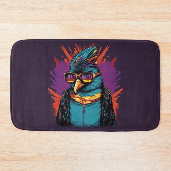 Item preview, Funky Penguin with Style | Colorful Mohawk, Leather Jacket, and Shades designed and sold by PopPopGfx.