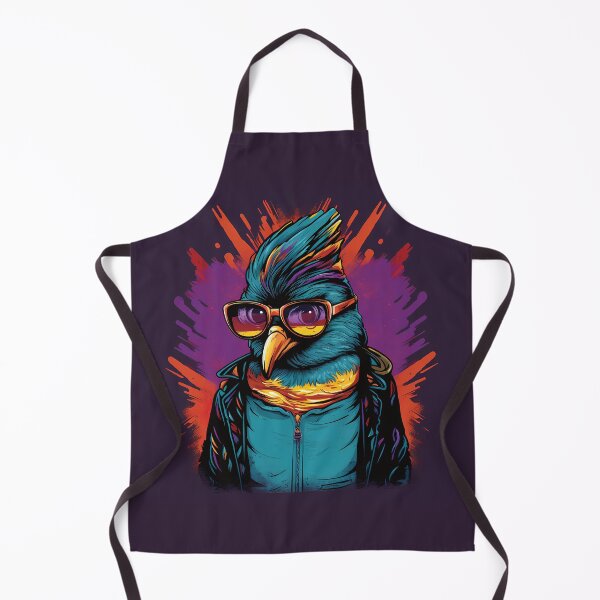 Item preview, Funky Penguin with Style | Colorful Mohawk, Leather Jacket, and Shades designed and sold by PopPopGfx.